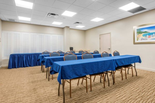 Meeting room set up in classroom style at the hotel